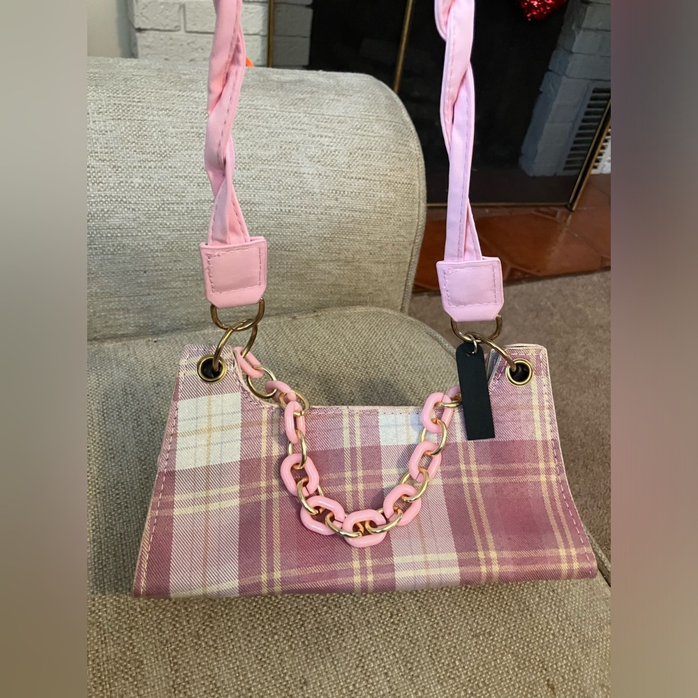 Pink checkered mini purse - Picture 2 of 4